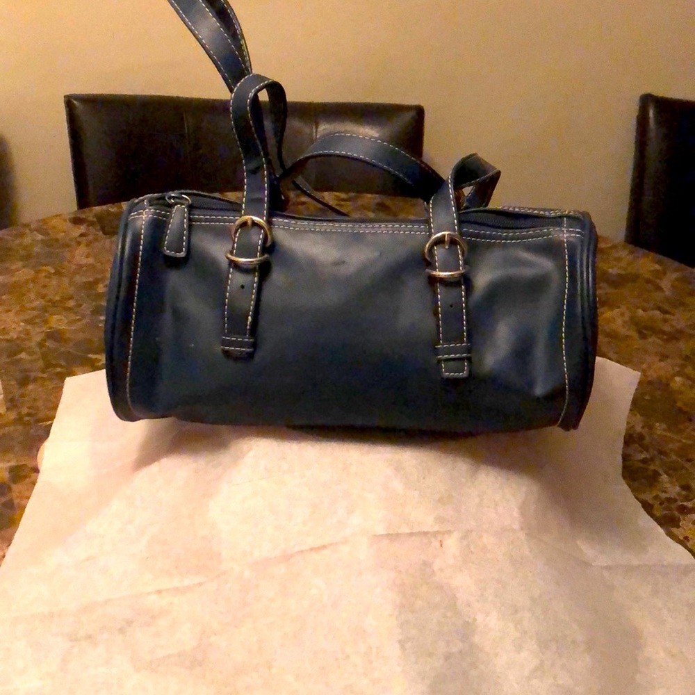 Leather handbag used for an outfit for a party